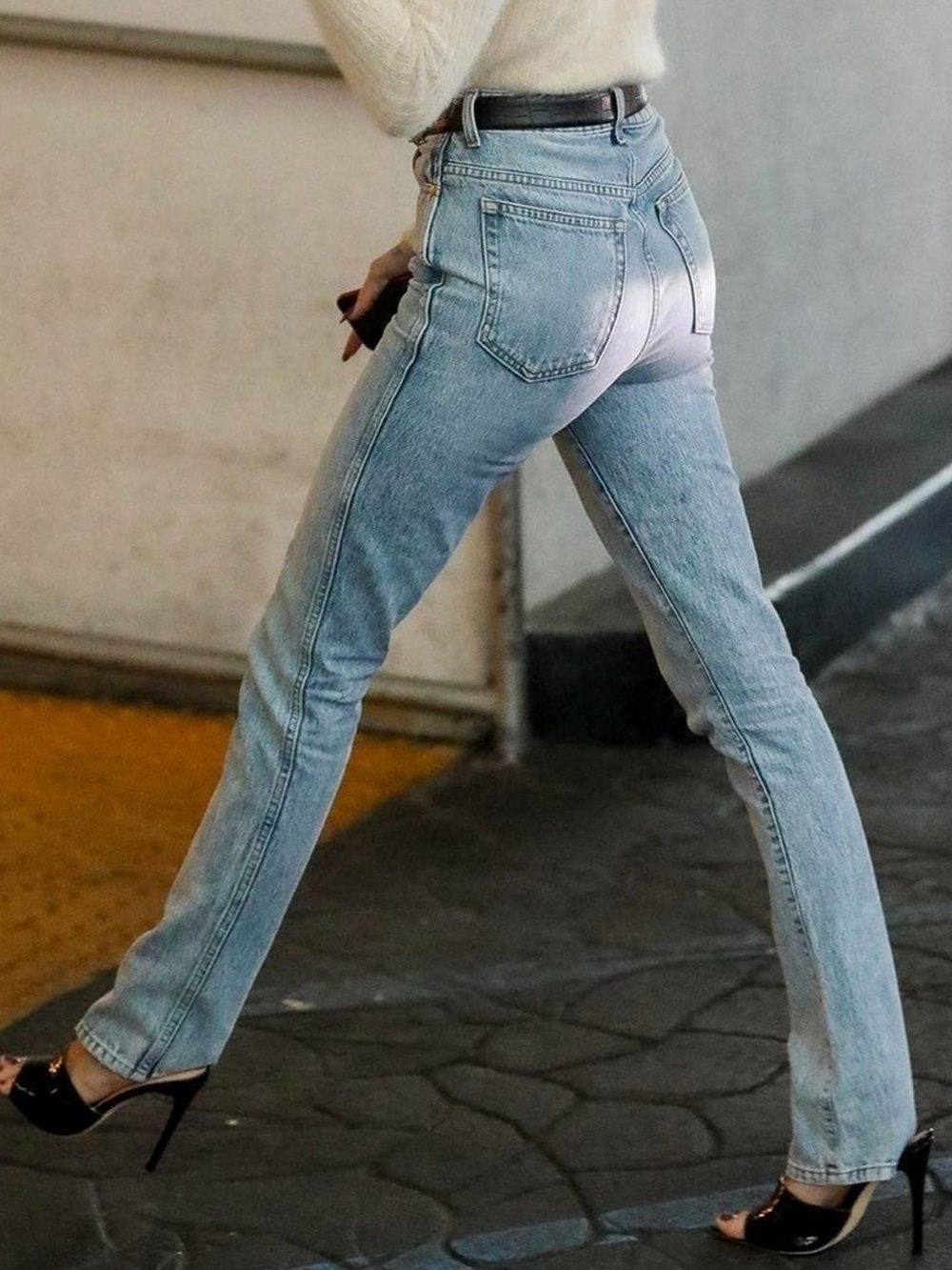 KHAITE Daria Pale Blue High-Rise Straight Jeans